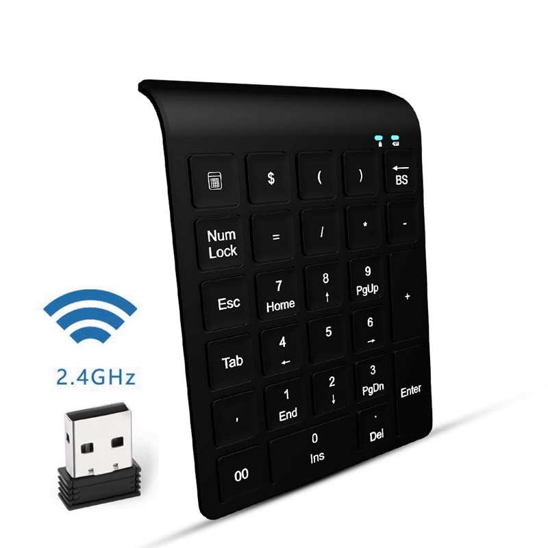 27 Keys Bluetooth Wireless Numeric Keypad Mini Numpad with More Function Keys Digital Keyboard for Pc Accounting