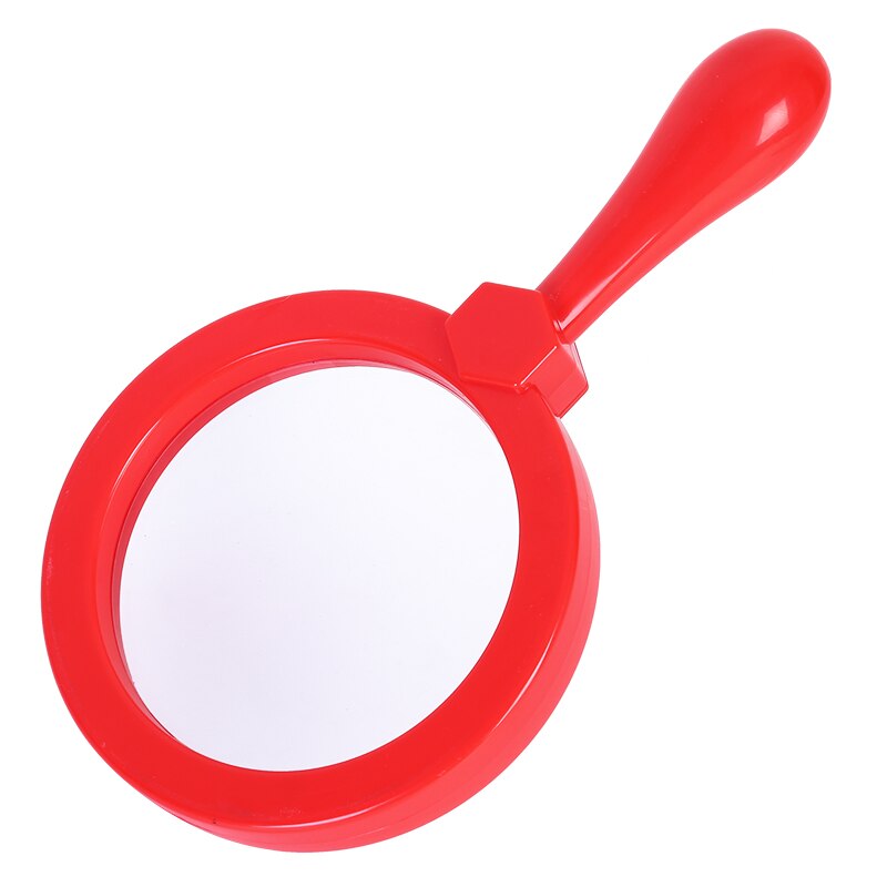 Colorful 5X Handheld Magnifying Glass Plastic Children Kindergarten Magnifying Lens Insect Observation Magnifier Loupe Lupa: Red