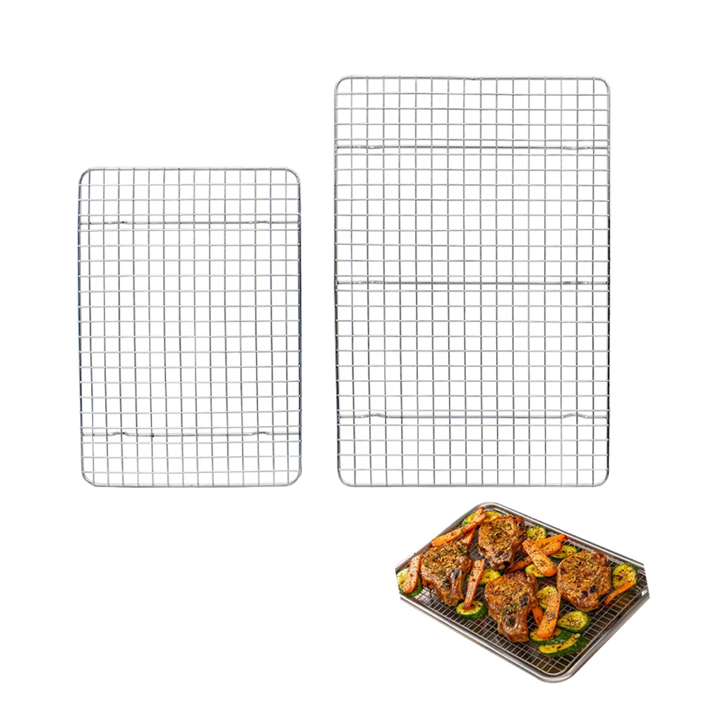 Kleine/Grote 3 Maten Metalen Bbq Grill Rack Draad Koelrek Koekjescake Brood Bakrek Voor Oven Roestvrijstalen Bakgereedschap