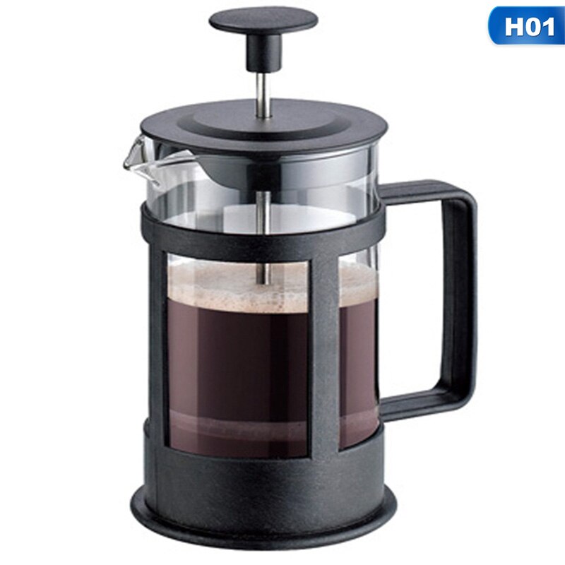 Glass French Press Coffee Tea Maker Coffee Press with Filtration System Thickened Borosilicate Glass with Heat Resistant Handle: Default Title