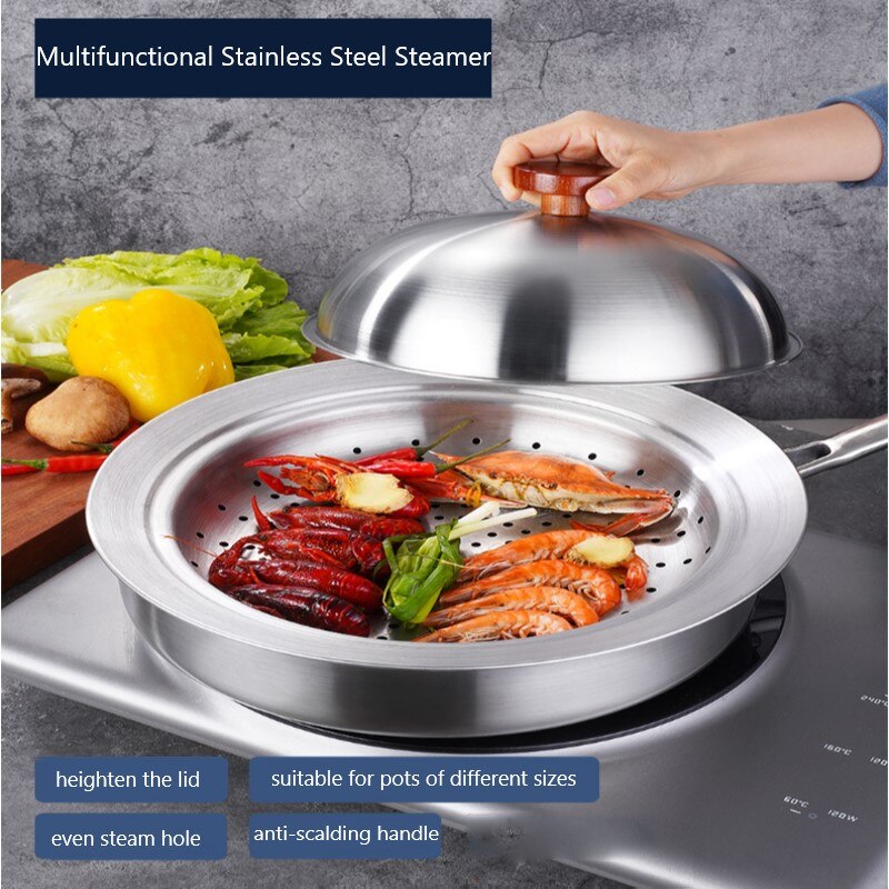 Multipurpose Cooking Baking Steamer Stainless Steel Steamer Basket Rice Cooker Steamer Food Steaming Tray Cookware Kitchen Tools