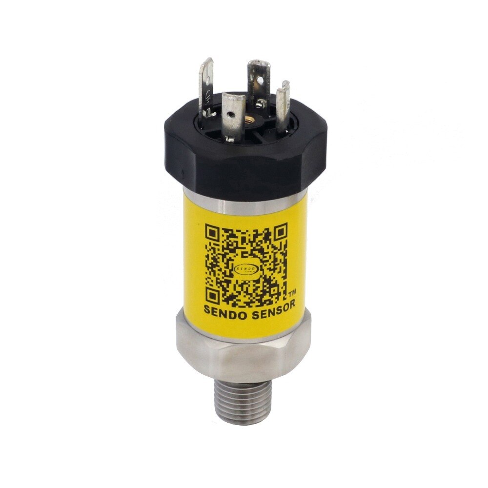 pressure sensor transmitter 0 to 5V, pressure 100psi gauge, 12 to 30 vdc, 24v supply, 1/4 in npt male connection, cost effective