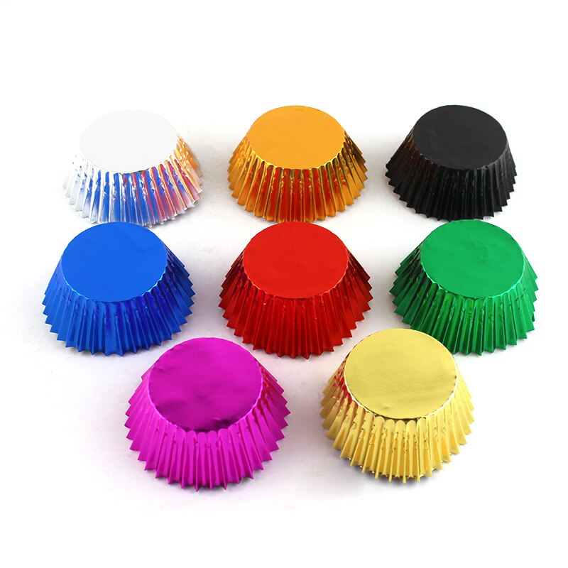 100 stuks 11cm ronde vormen folie metallic papier muffin cupcakevormpjes bakvorm bakvorm bakvorm bakvorm maker bakvormen bakplaat