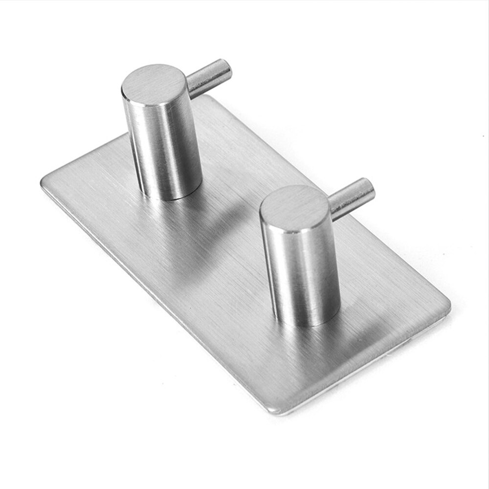 Zilver Gewaad Haak Muur Haak Handdoek Haak Voor Badkamer Rvs Kapstok Roestvrij Dubbele Haken Hanger Voor Keuken Hardware