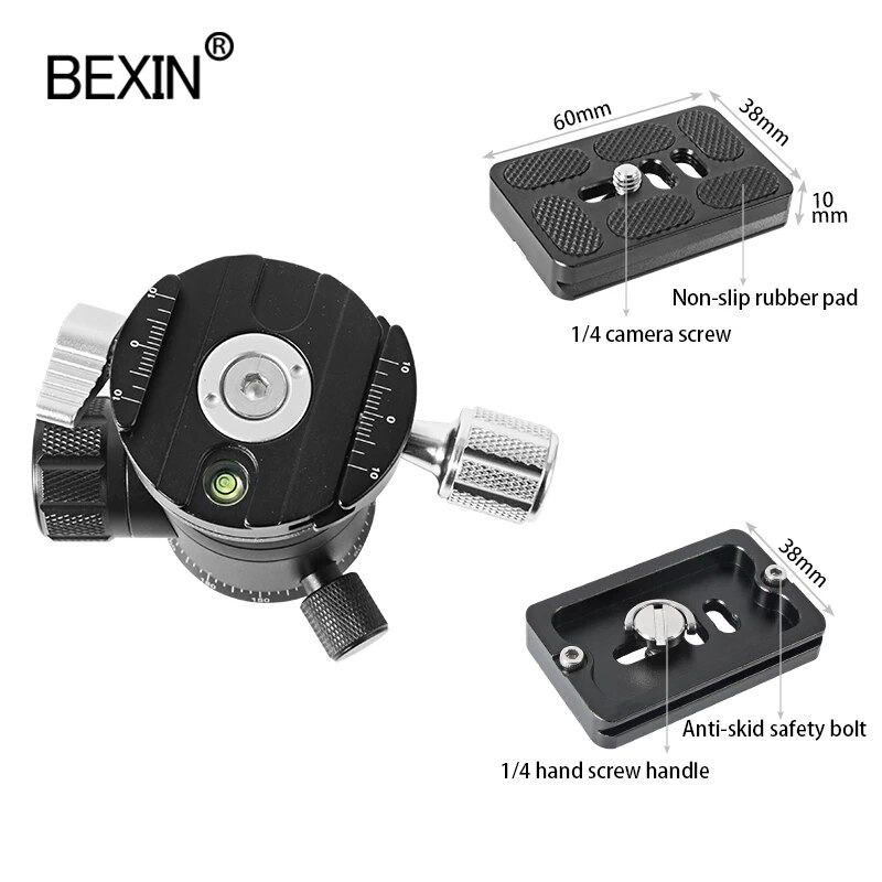 BEXIN panoramic head tripod head camera mount shooting adapter photo head 360 rotating head for dslr camera video tripod mount