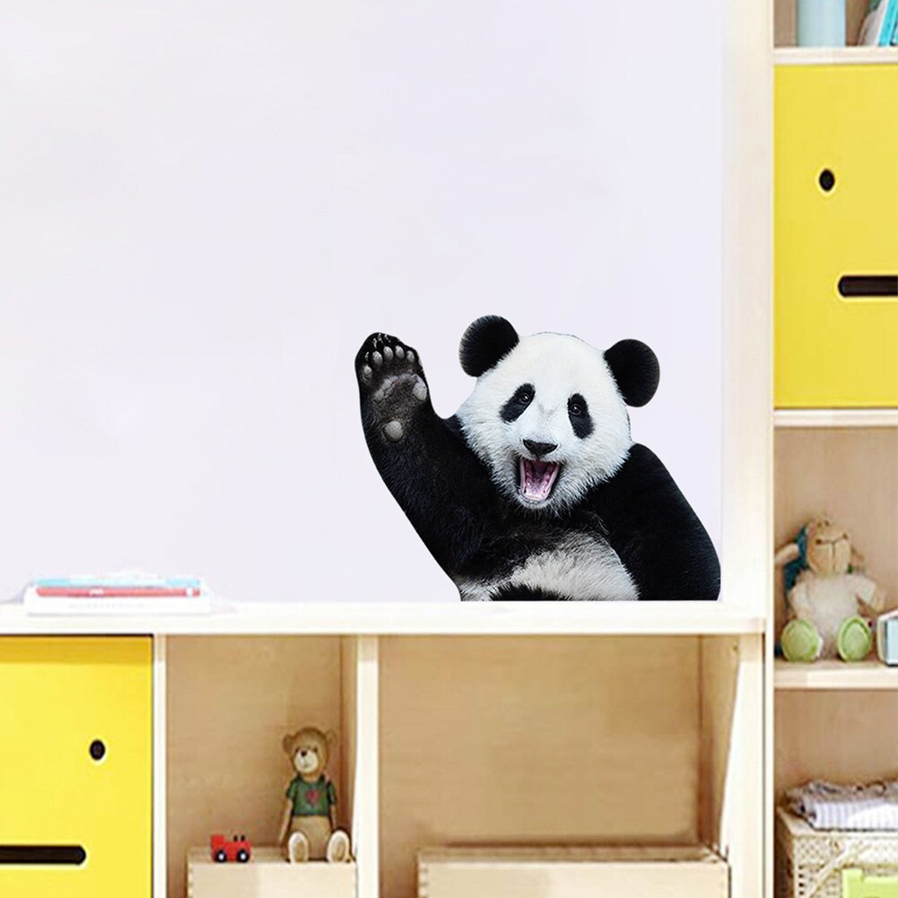 Cartoon Panda Say hello Wall stickers for kids baby room background Bedroom decoration wallpaper interesting Home Decor sticker