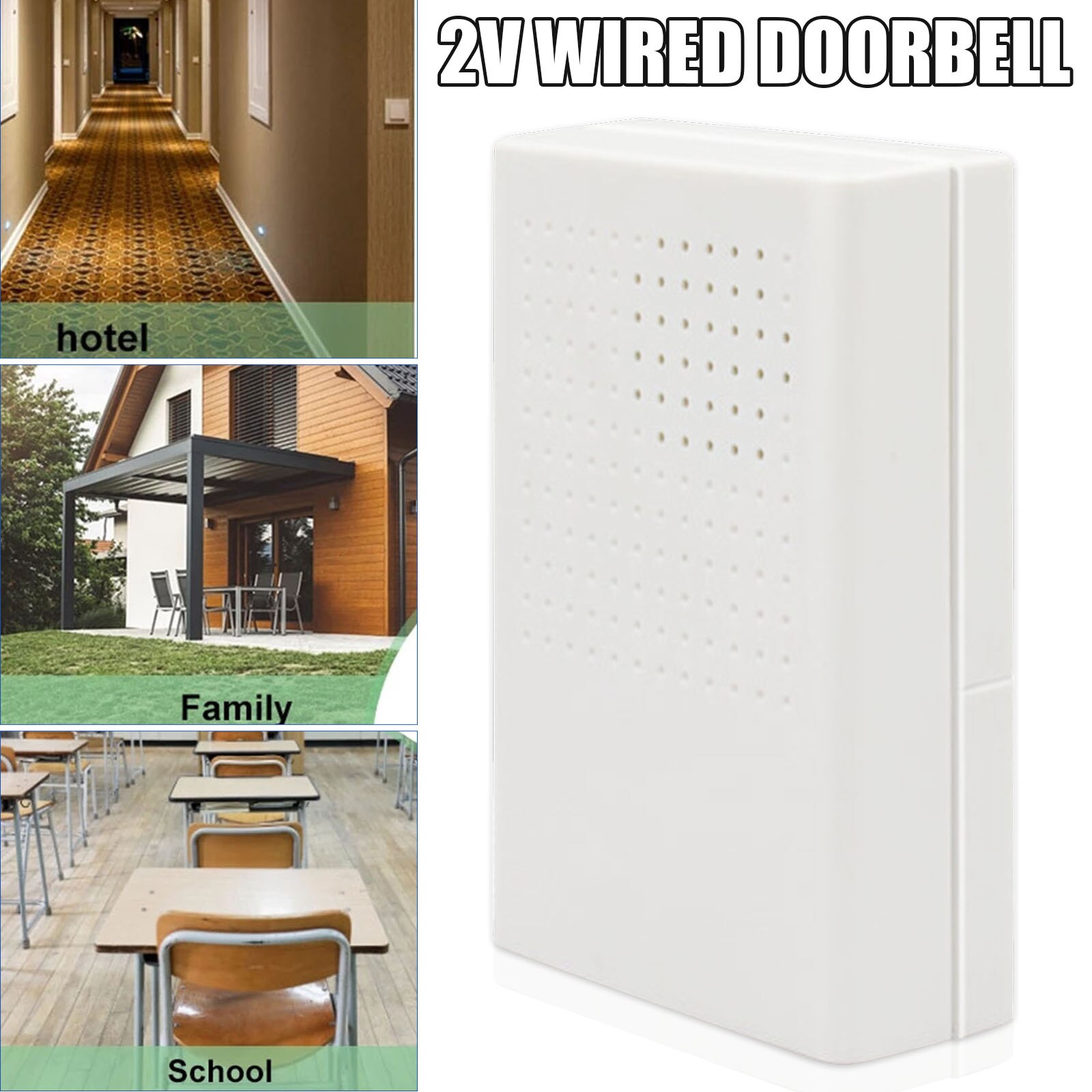 Wired Door Bell DC 12V Chime Welcome DoorBell For Office Home Security Access Control System White B1