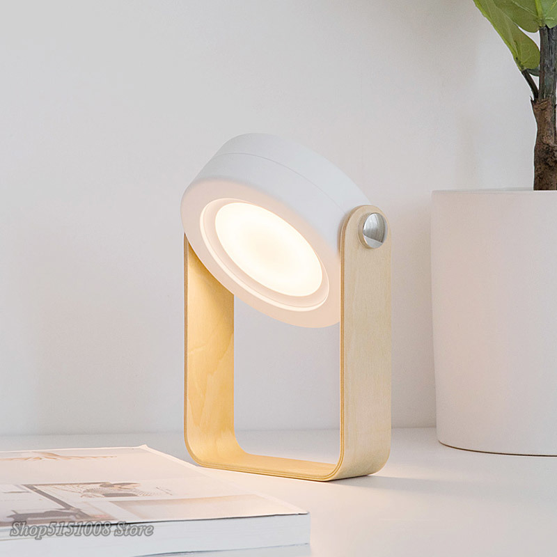 Sammenleggbare nattlys med trehåndtak, leselampe, bærbar lyktlampe, teleskopisk sammenleggbar ledet-bordlampe, usb-frakt