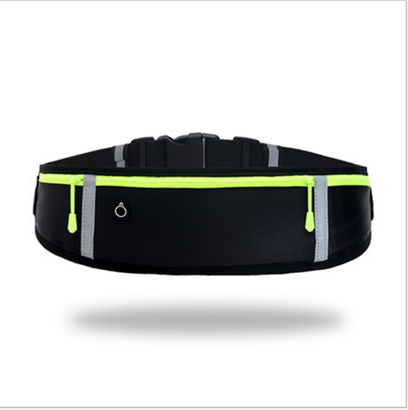 Riñonera ultradelgada de bolsillo para hombre y mujer, Unisex, impermeable, de licra, portátil, para deportes al aire libre, pequeña: Black