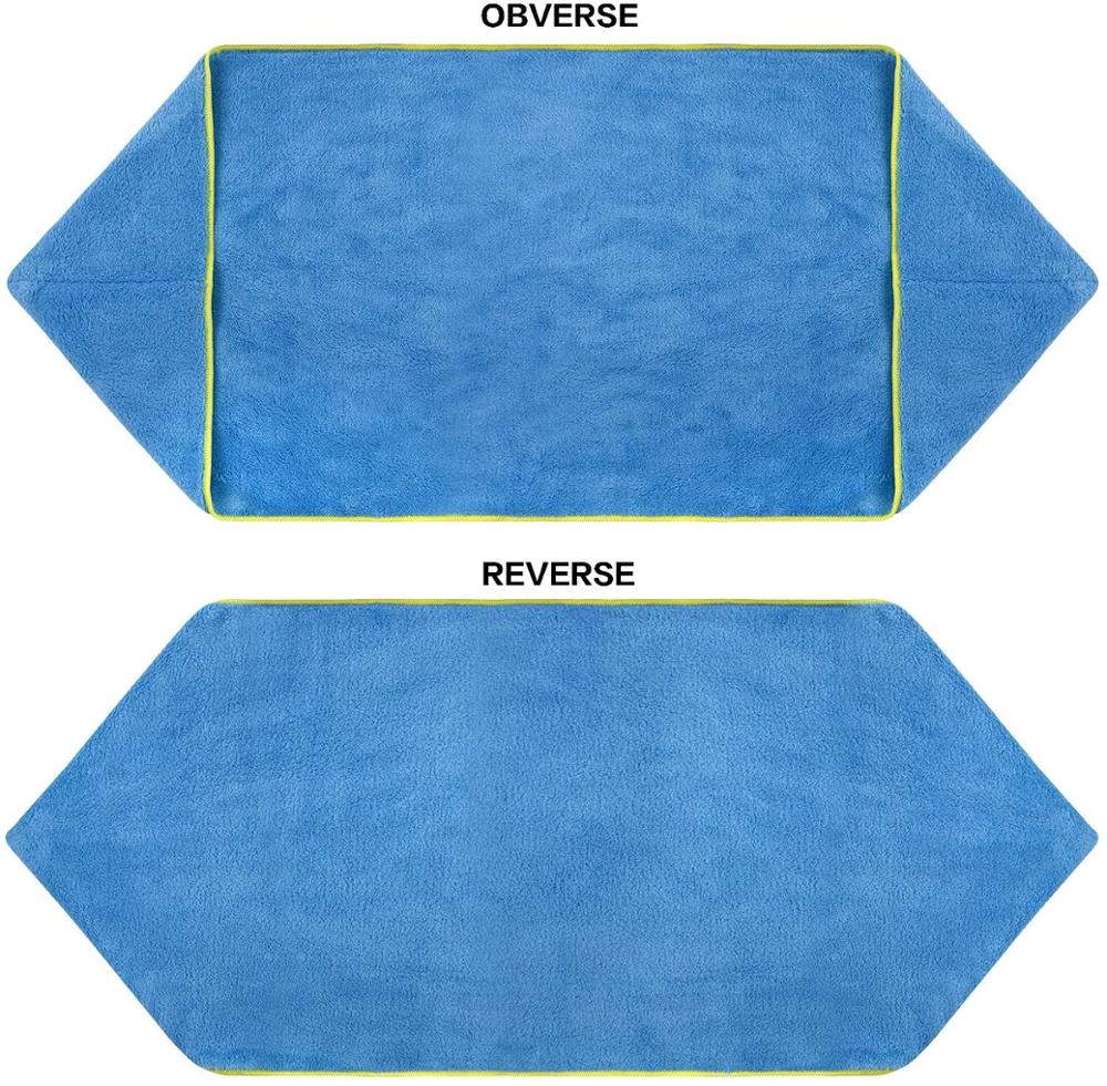 Toalla de baño de mascotas de microfibra, secado suave y ultraabsorbente con bolsillos de mano para perros y gatos pequeños, medianos y grandes, 16 pulgadas x 40 pulgadas: blueX2