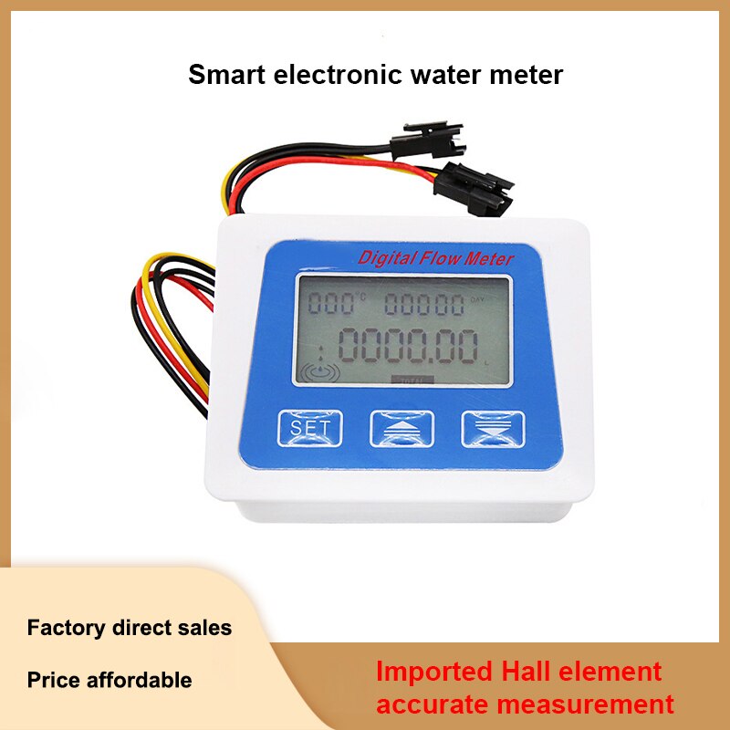 Smart Electronic Water Meter Low Power Consumption Digital Display Flowmeter Battery Powered DC5V