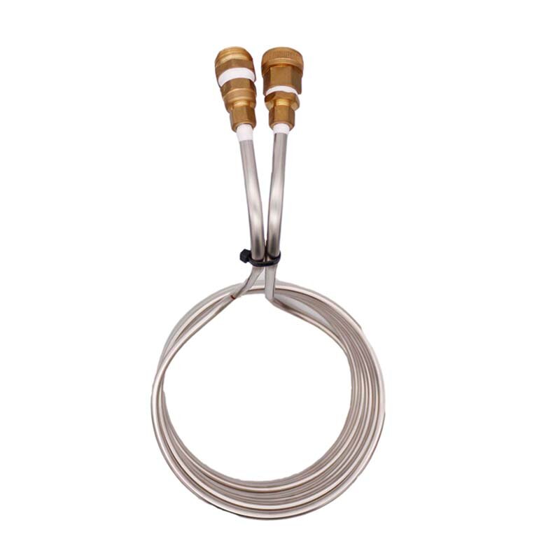 25ft (7.62 m) refroidisseur de moût Super efficace avec raccord de tuyau d'arrosage 3/8 "(9.52) OD 304SS refroidisseur de moût d'immersion de brassage à la maison