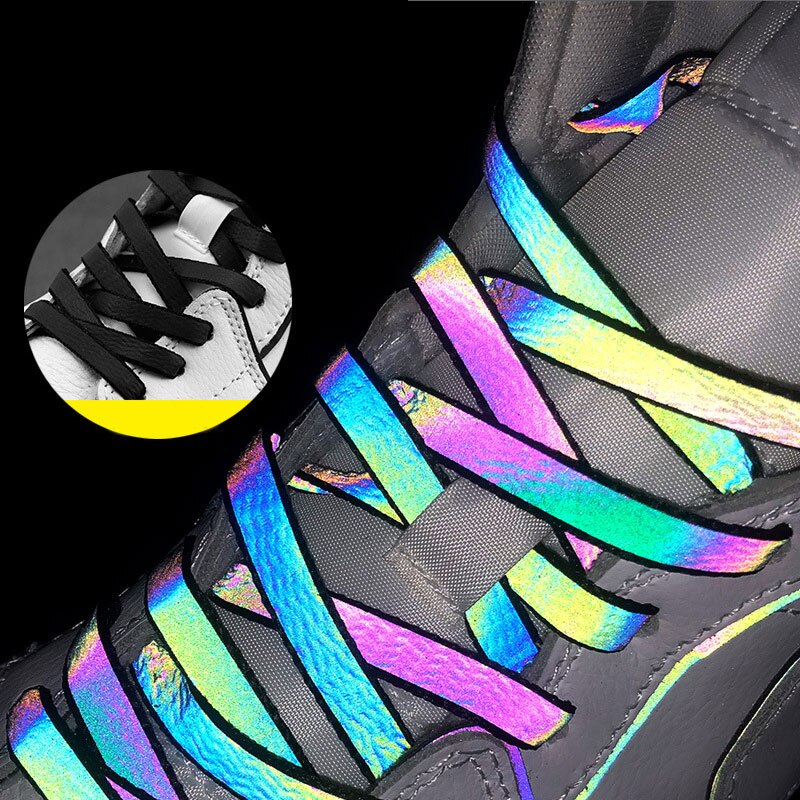 1 Paar Fluorescerende Schoenveters Platte Canvas Sneakers Veters Lichtgevende Kleurrijke Schoenveter Unisex Glow In The Dark Night Schoen String: 2 / 120 CM