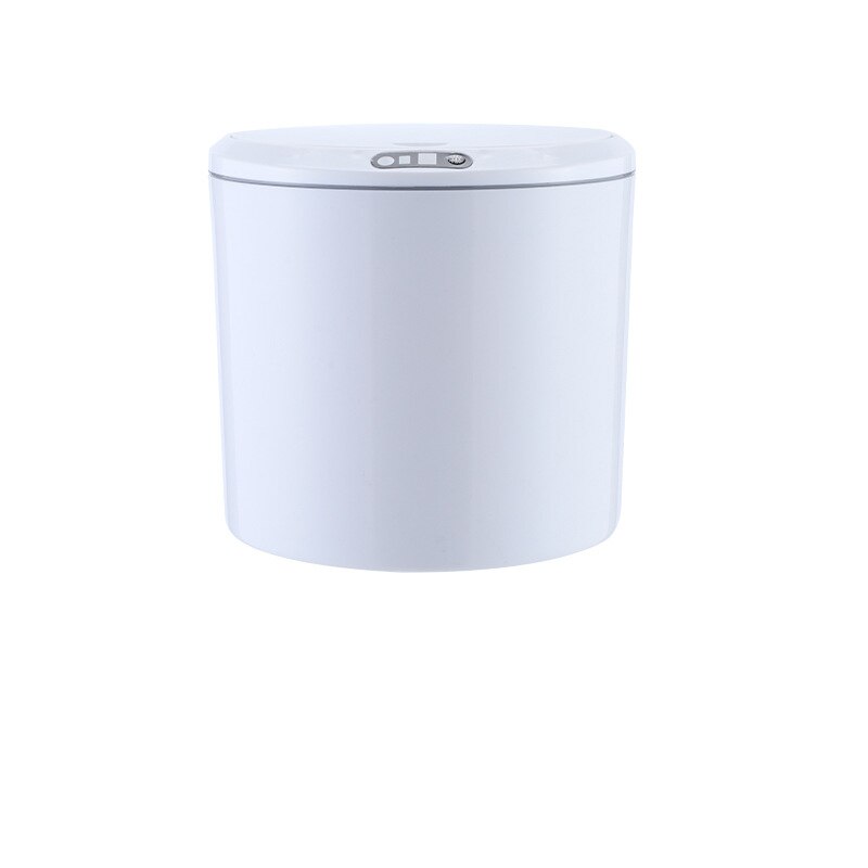 Mini Desk Trash Bin Trash Can with Lid Intelligent Sensing Desktop Storage Garbage Basket Plastic Dustbin Office Organizer: 5L white