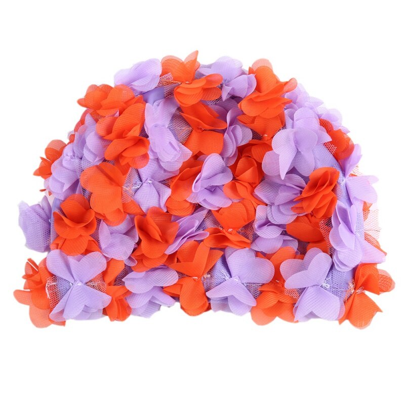 Vintage Floral Ladies Woman Swim Cap Petal Retro Swimming Hat Flower Bathing Cap Attractive Hat #