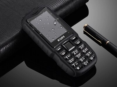Kuh  t3 powerbank telefoon dual sim-kaarten camera  mp3 dubbele zaklamp krachtige stem 2.4 inch robuuste schokbestendige goedkope mobiele telefoon: Kuh  t3 met 16gb / Zwart