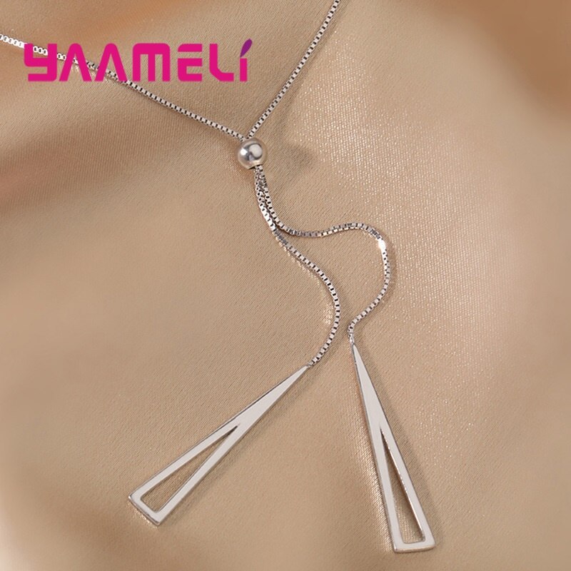 Collar sencillo y auténtico de Plata de Ley 925 para mujer, Gargantilla geométrica a la para de compromiso y boda