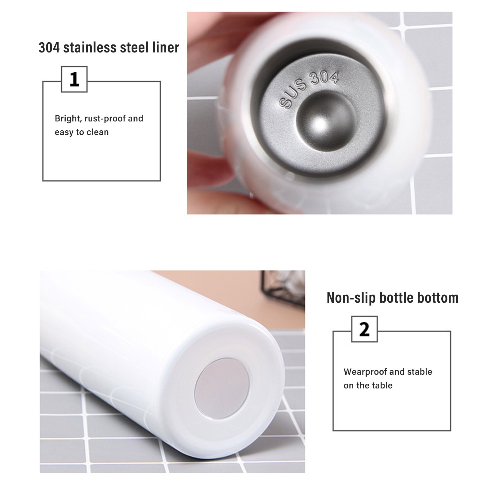 Vakuumflaska 304 rostfritt stål läckagesäker bärbar lättviktig 500ml termosflaska isoleringsflaska håller kaffe mjölk te