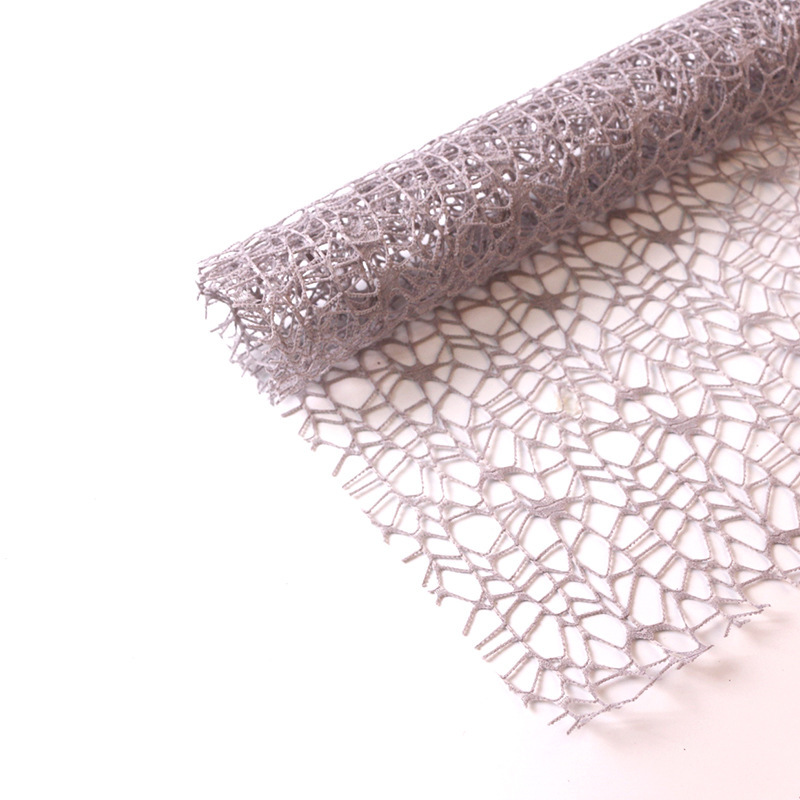 2Sheet 50*66cm Jacquard Wild Goose Net Flower Wrapped Yarn DIY Craft Party Valentine's Day Rose Bouquet Wrapping Mesh Gauze: Grey