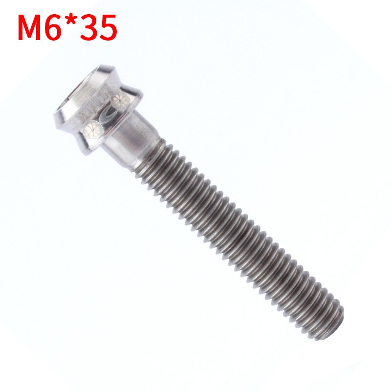 Muqzi pyörän haarukka kuulokkeen suojus titaaniruuvi  m6*30 m6*35mm varren yläkannen pultti 4 väriä mtb maantiepyörän osien tarvikkeet: M6-35 titaani väri