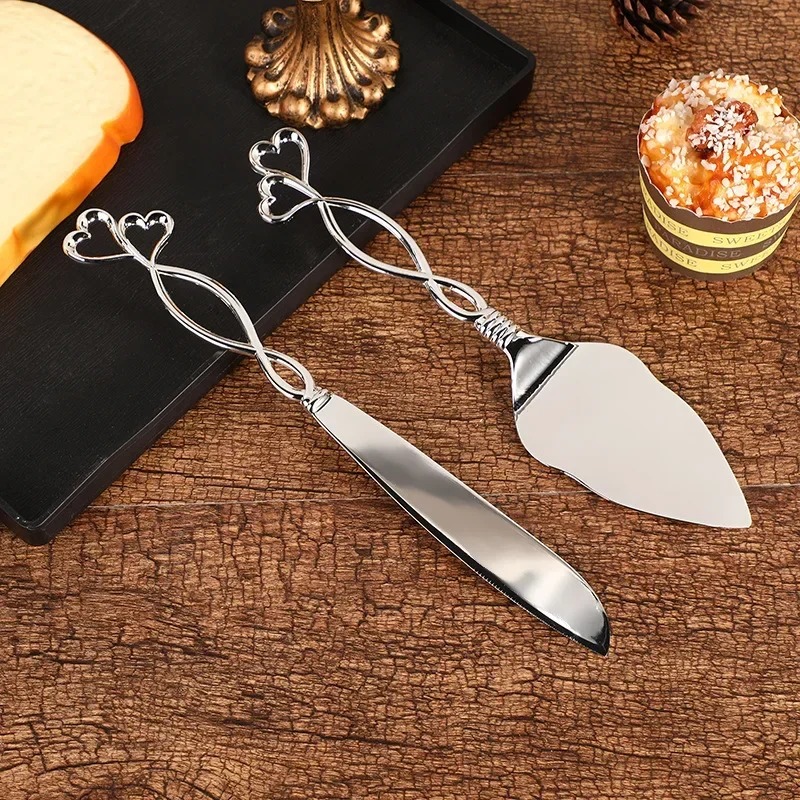 Couteau à Gâteau Nordique en Alliage de Zinc, Ustensile de Cuisson pour Dessert de Mariage, Pizza, Har, Fourmi Sync der, 2 Pièces