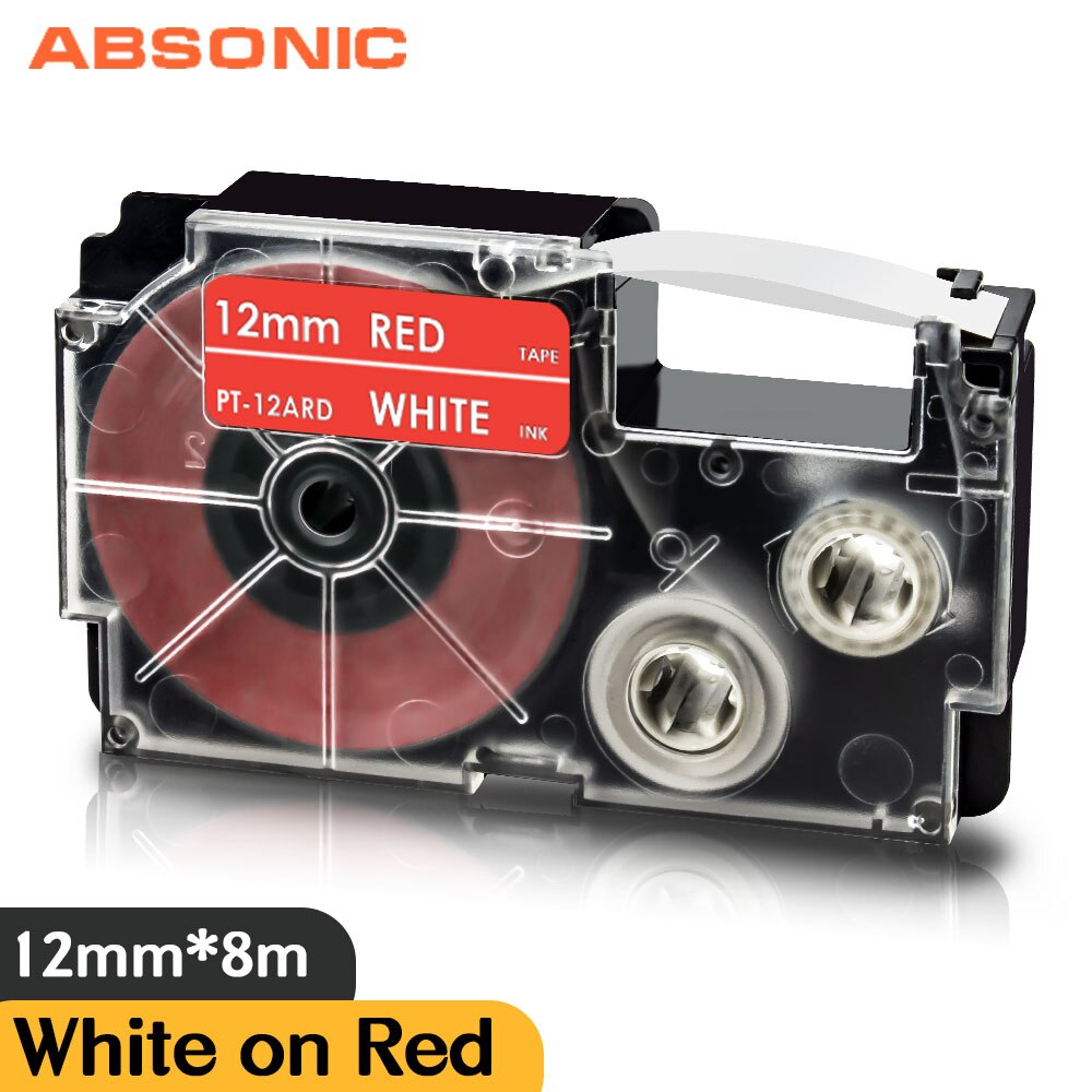 XR-12WER Replacement Casio Label Tape XR 12WER Red on White 12mm*8m Label Cassette for Casio Label Printer KL-750 KL-7400 KL-820: green