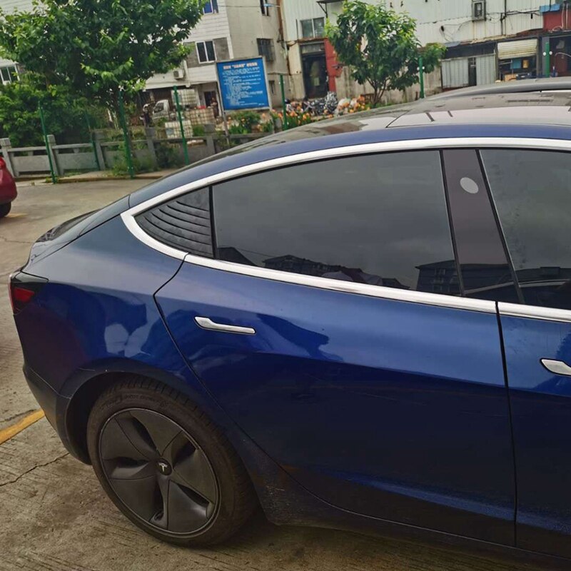 Rear Window Triangular Shutter Deflector Window Stickers for Tesla Model 3