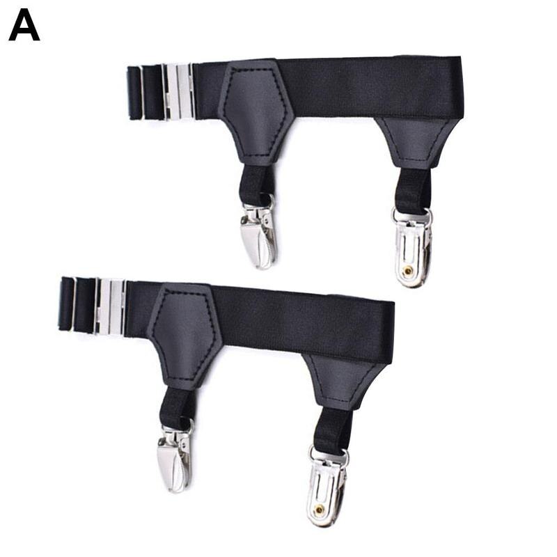Adjustable Men Sock Single Duck-Mouth Garter Suspenders Braces Clip Belt Hold Up Non-slip Clips 2Pcs/Set: A