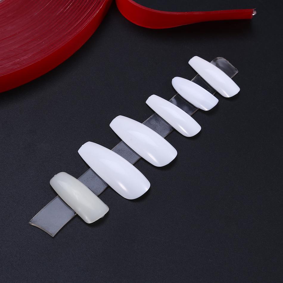 1 rulle 10m nail art klæbende dobbeltsidet tape rød film gennemsigtig klar tape neglelim til manicure kunst værktøj negle display linse