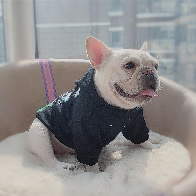 bulldog francese di Moda Felpa con Cappuccio animale domestico Vestiti Del canna di Inverno Caldo per Le Piccole e Medie Cani di Peluche chihuahua carlino Cappotto del Rivestimento Del Maglione LDC21