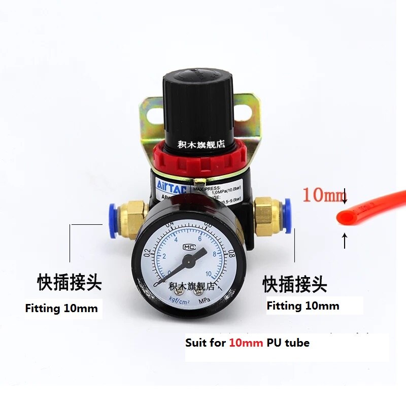 Ar2000 g1/4 '' luchtcompressor drukregelklep met fitting: Ar2000 10mm passend
