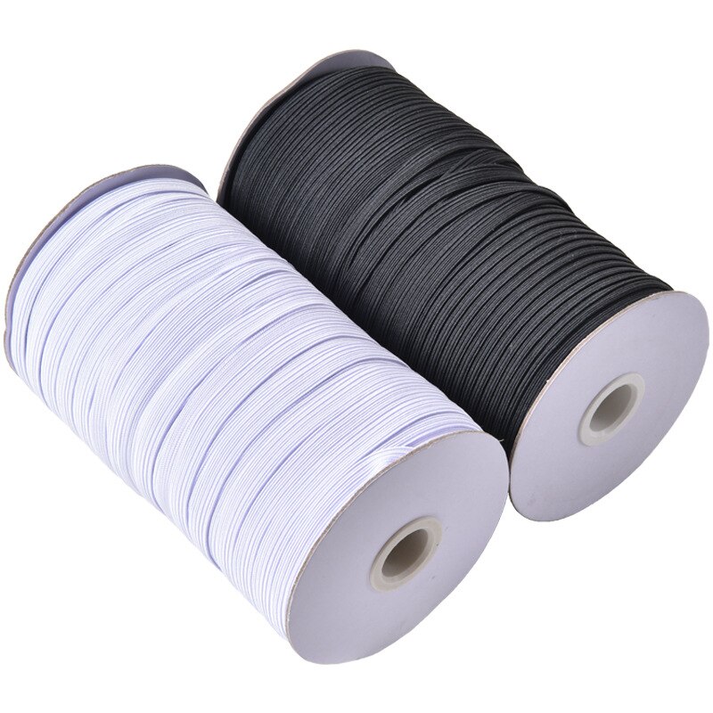 Elastische Band Maskers Wit Zwart 3Mm 5Mm 6Mm 8Mm 10Mm 12Mm Hoge Elastische Platte rubber Band Taille Band Naaien Stretch Touw Diy Masker