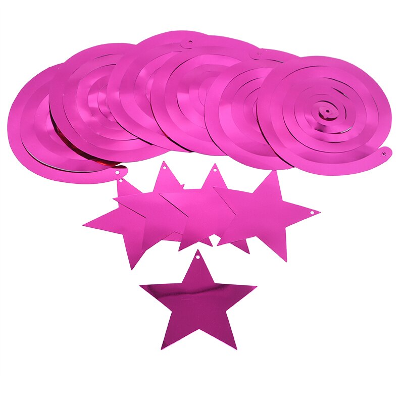 6pcs/set Happy Birthday Spiral Banner Ceiling Hanging Decor Star Garland PVC Swirl Banner for Kids Birthday Party Decoration: B13