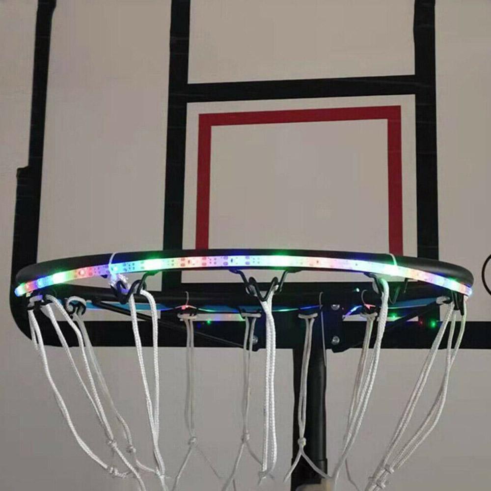 Led basketram ljusstång sensor korg ljus ljus sol ljus korg med fyren lysande färg skytte förändras  j6 s 5