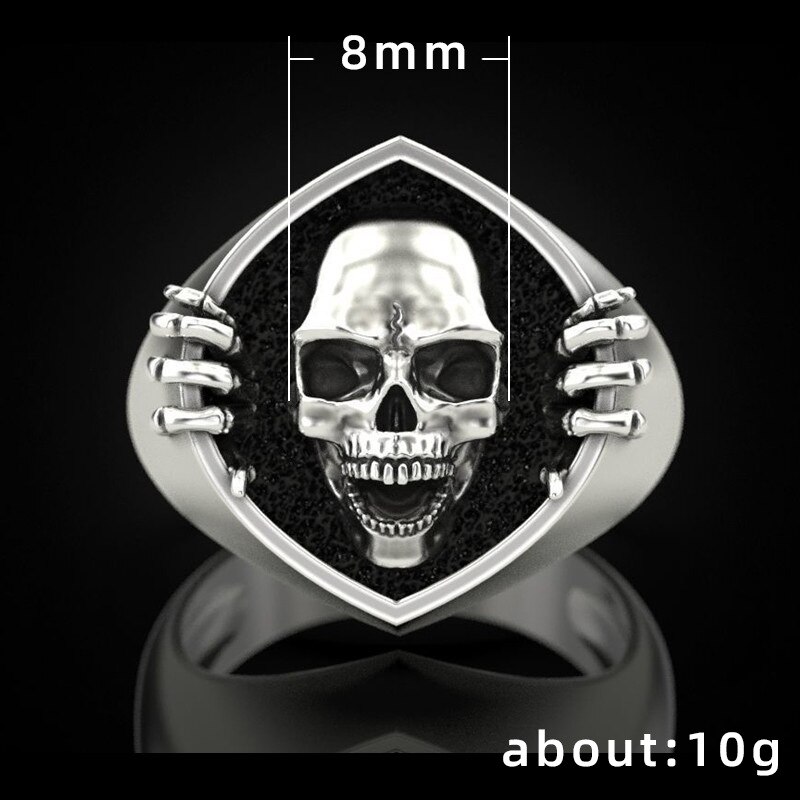 Hip-Hop Mannen Schedel Ringen Ghost Head Horror Skelet Skull Ring Gothic Punk Rock Biker Sieraden Accessoires