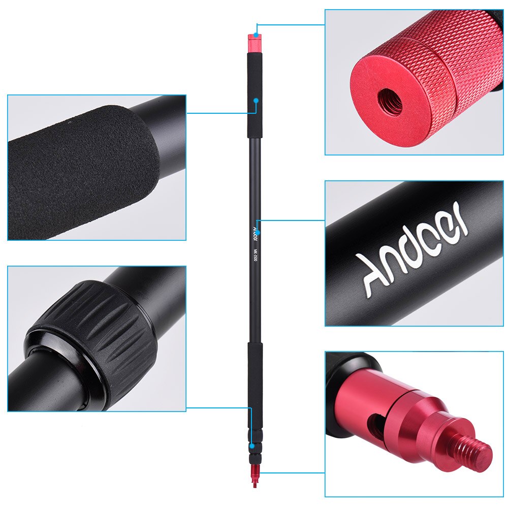 Andoer 3.5m /11.5 ft Recording Microphone Holder Microphone Boom Pole Extension nterview Filming Accessories Stereo Video