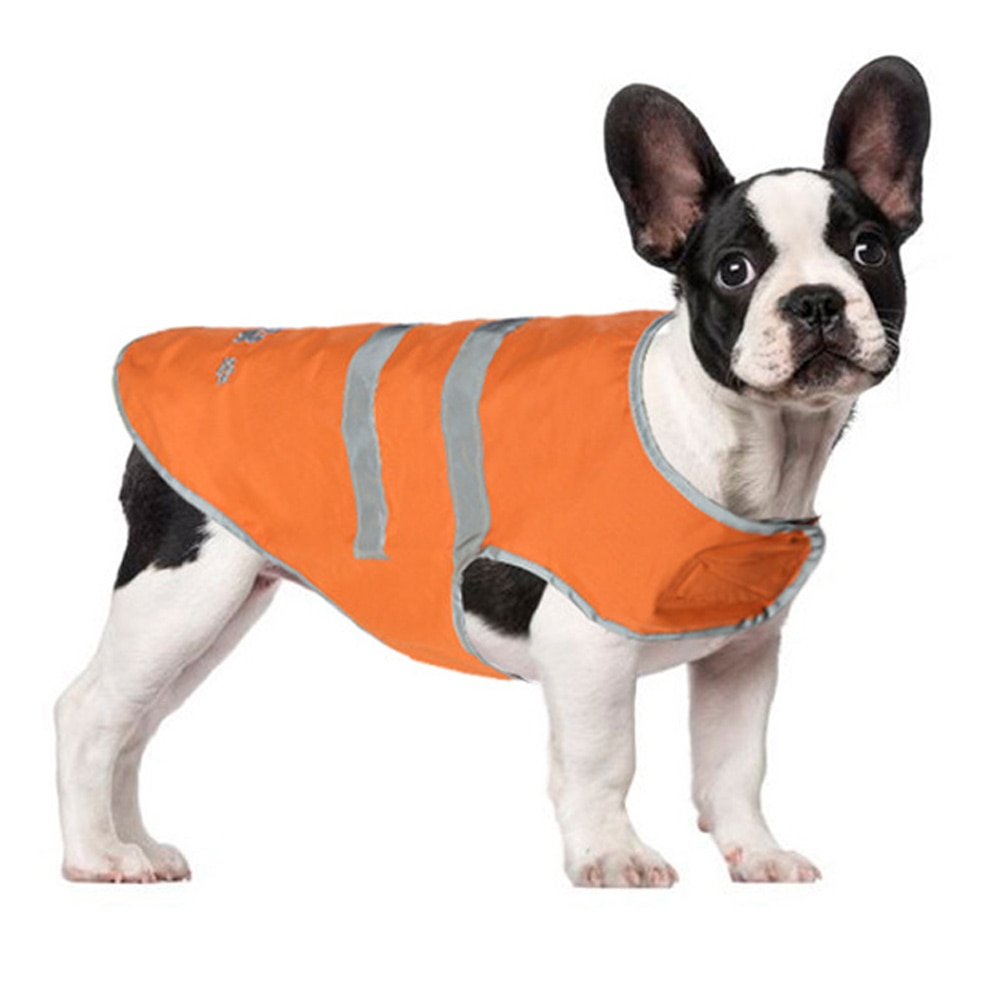 Pet Cats Dog Reflective Strip Raincoat Waterproof Snow-Proof Orange Dog Pet Rain Clothes LBShipping: 40