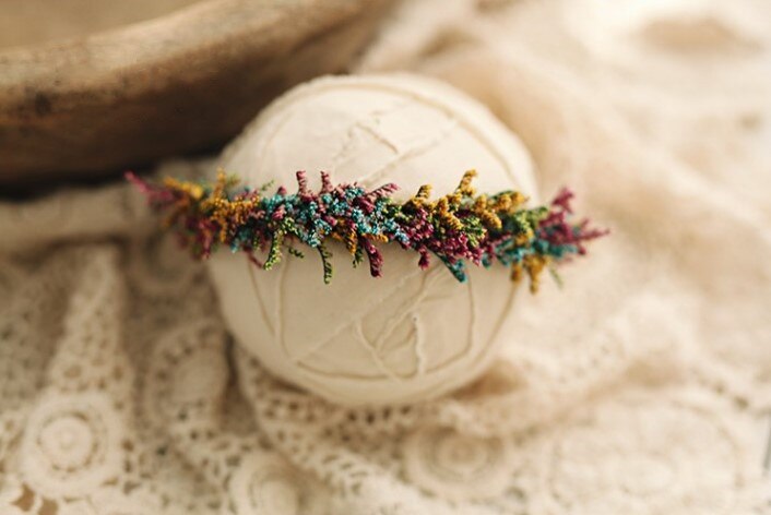 Accesorios para bebé, diadema con flores para infantil, estudio hecho a mano, accesorios de fotografía recién nacido, diadema de Navidad, diademas de boda