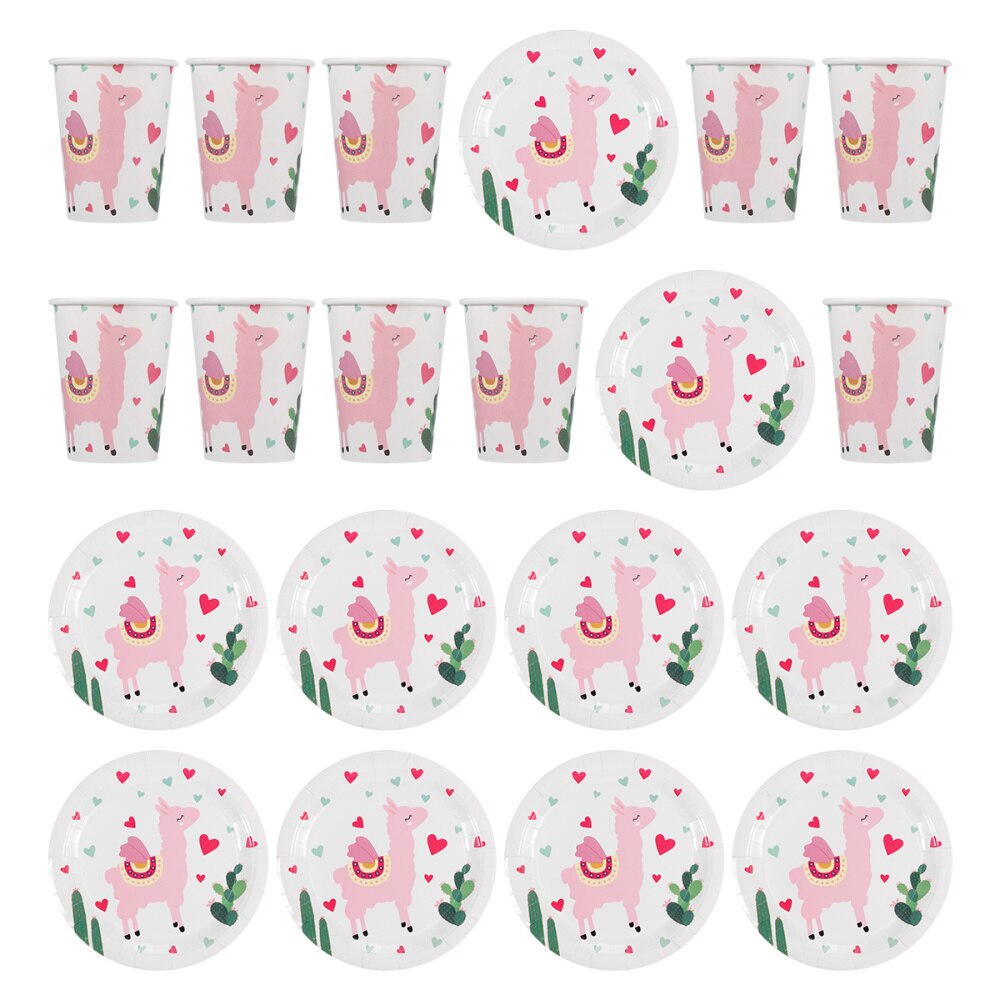 20pcs Party Disposable Paper Tableware Set Party Table Supplies for Food (White)