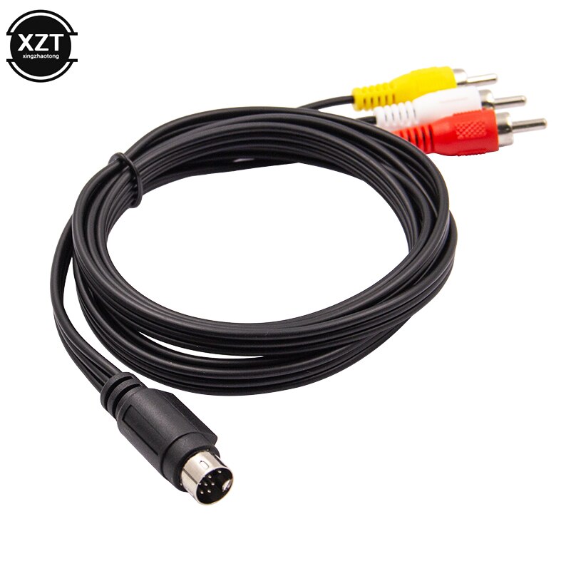 1.8M Retro-Bit Av Rca Audio Video Kabel Voor Sega Genesis 2 3 Ii Iii Aansluiting Cord 3RCA om 9 Pin Vernikkeld Plug Game Kabel