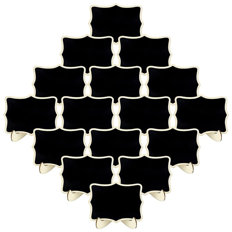 Mini Chalkboard Signs with Easels Stand 25 Pack, Wood Small Rectangle Chalkboards for Food Labels, Table Numbers: Default Title