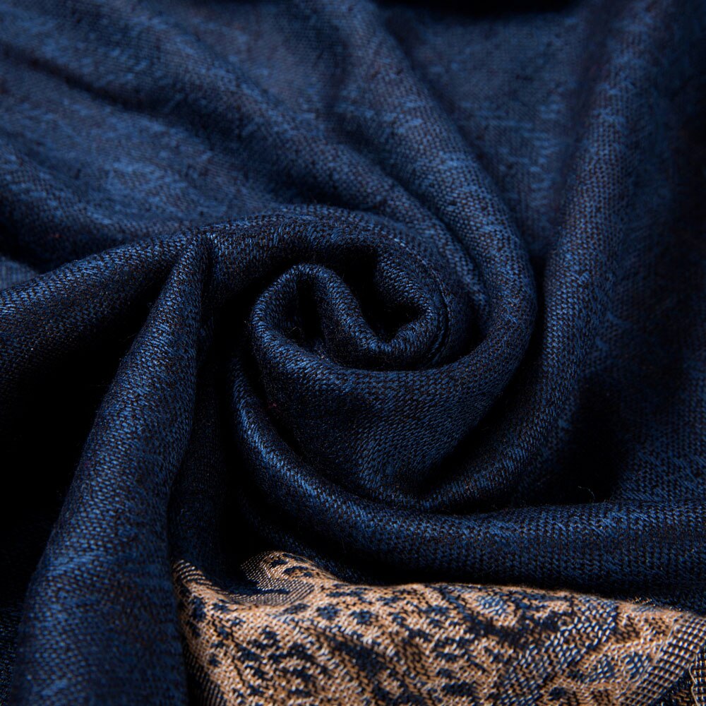 Paisley frontières Pashmina soie 2 tons écharpe enveloppement châle tête foulards léger grand mince glands longs