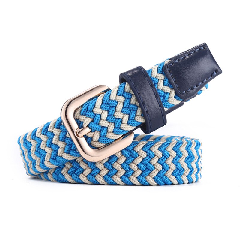 ZLD – ceinture en toile unisexe, alliage, boucle ardillon, costume parent-enfant, tissage décontracté, toile tissée simple, bande élastique unie: 11