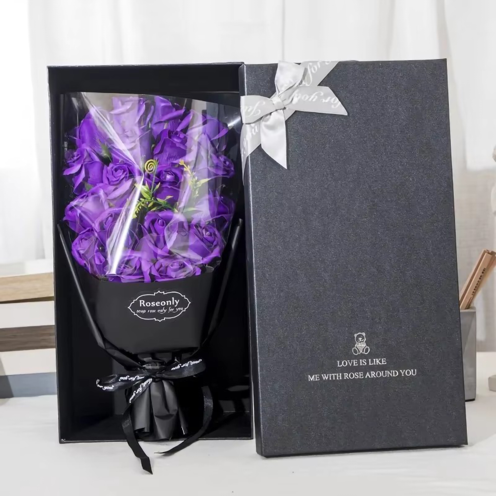 Künstliche Blumensträuße Rosenstrauß Geschenkbox für Freundin murmeln Weihnachten Valentinstag Geburtstag Hochzeitsgeschenk: Grün