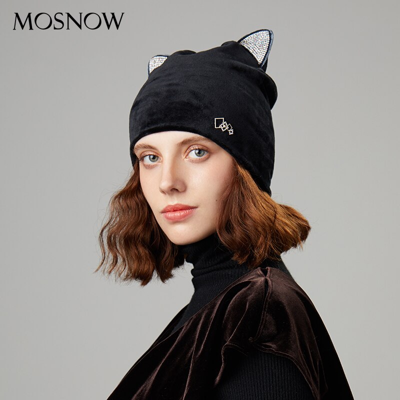 Wintermutsen dames muts effen kleur zacht voor de herfst fluwelen flanellen muts casual schattige strik voor meisjes skullies pet