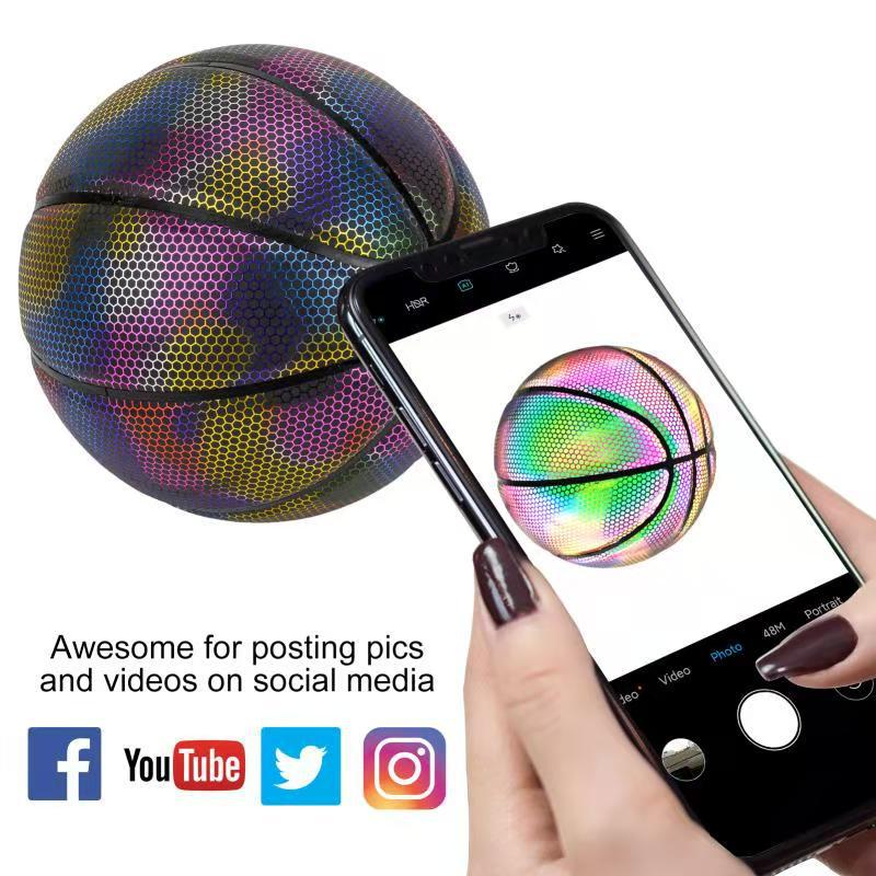 Reflectores holográficos, luminosos, fluorescentes, baloncesto, arcoíris, estrellas, cielo, geniales efectos de iluminación de baloncesto en línea