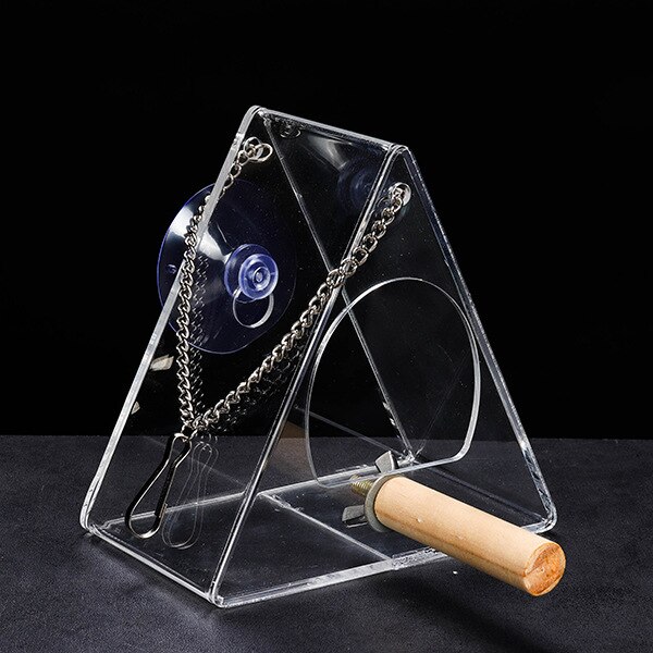 Newest Acrylic Bird Feeder Food Box Anti-scatter Parrot Feeder With Stand Birds Feeding Supplies Hanging Feeding Box Outdoor: B