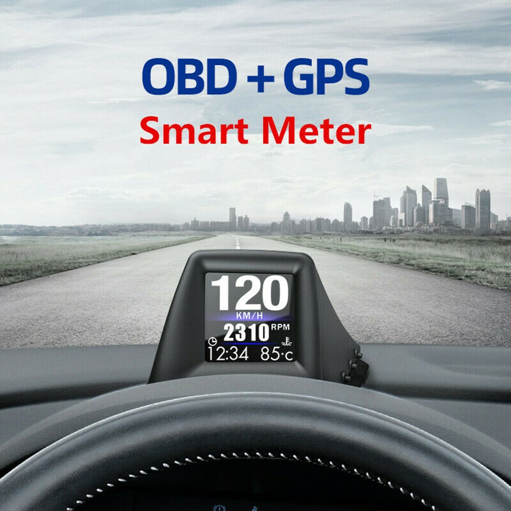 PC+ABS Head-Up Display Universal 2.5inch Head-Up Display OBD GPS Smart Gauge Dashboard