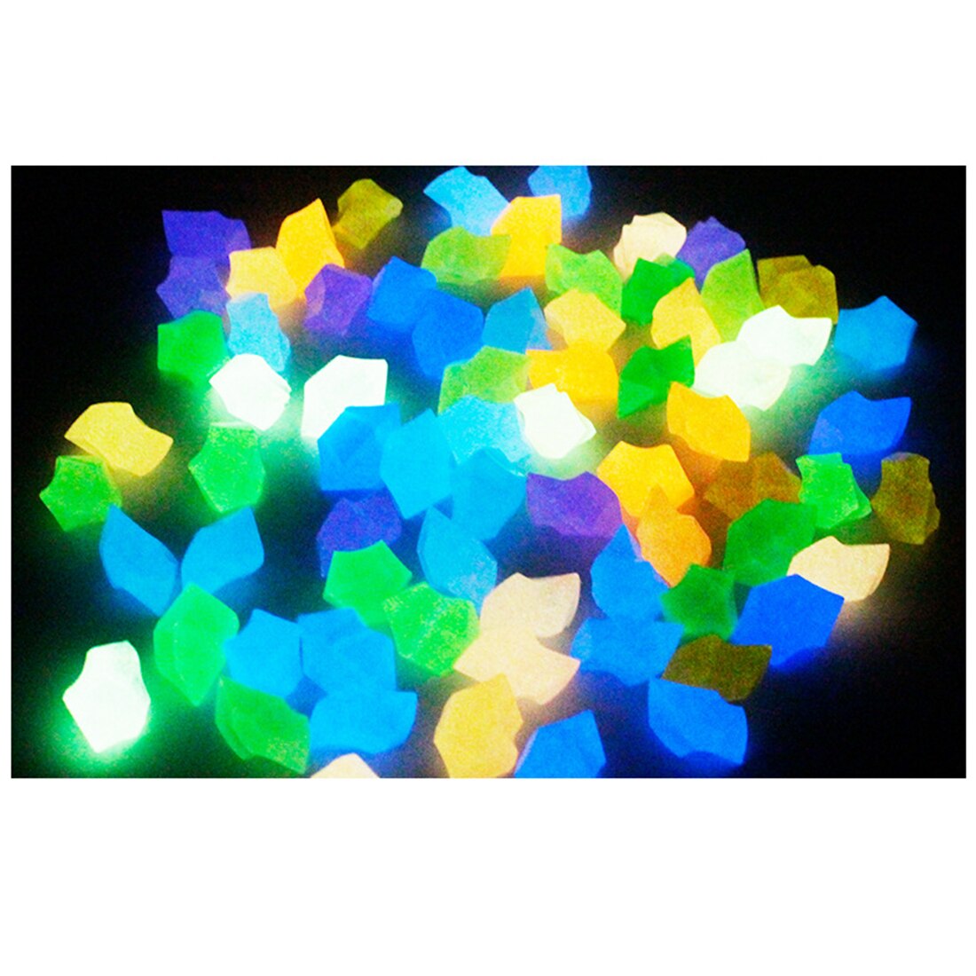 300Pcs 14mm Luminous Night Stones Glow in The Dark Pebbles Glow Gravels Garden Landscaping Decoration Artificial Cobblestone