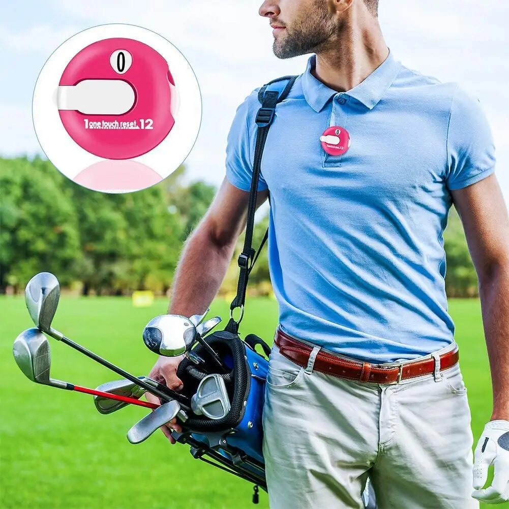 Mini Portátil Golf Stroke Counter, Fácil Reset, Até 12 Strokes, Pontuação Golf, Preto, Branco, Vermelho, Acessórios de Treinamento Golf, 1Pc